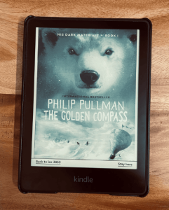 The Golden Compass book cover on Kindle
